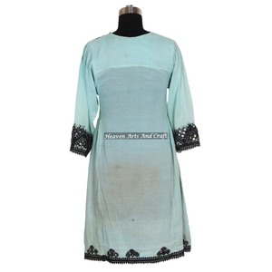 BDR041 Vestido Tradicional Balochi Banjara Hecho a Mano, Ropa de Mujer, Vestido Tribal de Algodón de Manga Larga, Talla Adulto - Product Image 3