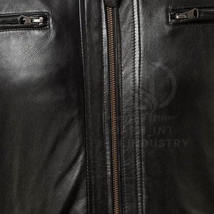 Custom Design Wholesale Canvas Leather <b>Jacket</b> Casual Stand Collar <b>Winter</b> Solid Color Breathable Eco-Friendly Front Premium High - Product Image 6