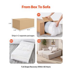 Divano Chaise Longue Doppio Oversize da 82,7 Pollici, Comodo Divano a Due Posti con Seduta Profonda in Morbido Tessuto Corduroy, Divani Componibili per Soggiorno - Product Image 6