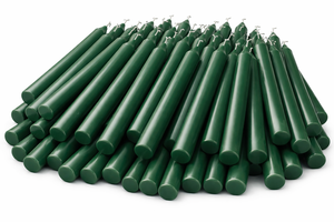 Bougies droites vertes faites à la main de 4 pouces en cire de paraffine pour églises, temples, décoration intérieure et Noël - Product Image 2