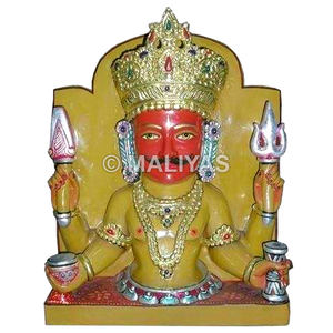 Estatua de Bhairav Nakoda para Templo |   Murti de mármol Nakoda Bhairav hecho a mano para templo Jain - Product Image 1
