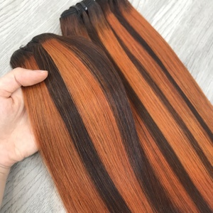 Extensions de cheveux vierges non transformés de haute qualité Cheveux vietnamiens bruts Piano droit en os de couleur orange - Product Image 2