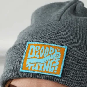 D2OOD THING! Parche Bordado Rectangular Naranja y Azul para Coser en Tela, Decoración para Sombreros - Product Image 1