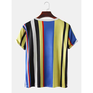 T-shirt pour homme à prix bas et de haute qualité, imprimé par sublimation, respirant, coupe classique, 300g polyester/coton, col rond, manches courtes, personnalisé - Product Image 2