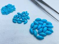 Excellente Turquoise Naturelle Régionale d'Arizona de Grade Rare, Taille Marquise 4x2mm, Chauffée, Couleur Bleue avec Effet de Jeu de Couleurs, Calibrée pour la Fabrication de Bijoux