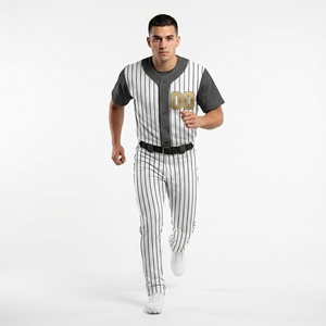 Ensemble de maillots de baseball unisexe, motif 3D, col en V, manches courtes, séchage rapide, respirant, polyester, logo personnalisé, toutes saisons, adulte, taille standard - Product Image 4