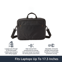 Tas Selempang Poliester Hitam Dengan Penutup Ritsleting Dan Banyak Kantong Untuk Penggunaan Sehari-hari Tas Laptop Crossbody