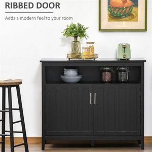 Black Living Room Cabinet for <b>Kitchen</b> Decor - Product Image 2