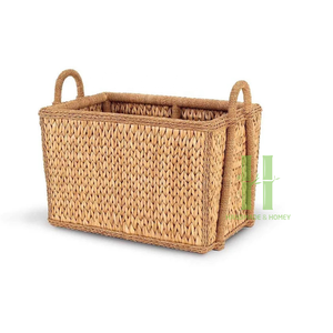 Meilleur choix panier à bûches rond tissé jacinthe d'eau panier de rangement pull panier de rangement fabriqué au Vietnam HNH artisanat - Product Image 3