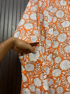 Bata Kimono de Algodón Transpirable con Estampado Digital y Cuello en V, con Cordón Ajustable, para Mujer, Estampado Floral, Ligera, para Playa o Spa - Product Image 6
