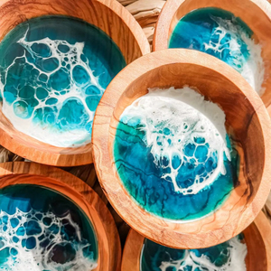 New indian crafted wooden and <b>resin</b> <b>epoxy</b> bowl fruit basket <b>table</b> ware new wedding events party decor - Product Image 1