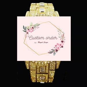 Reloj de Diamantes Personalizado para Hombre, Reloj de Pulsera Dorado con Fecha y Día, Números Romanos, Estilo Hip Hop de Lujo, Reloj con Diamantes Baguette - Product Image 2