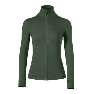 Women Slim Fit Motorcycle Jacket Full Zip Quick Dry Breathable Gym Running Yoga Training Stretch Activewear Long Sleeve - Product Image 5