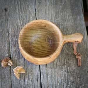 Antique Wooden Kuksa Cup with Ergonomic Handle Handcrafted Eco-Friendly Modern Bar Coffee Mug Orion Handicraft - Product Image 4