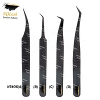 Pinzas para Extensión de Pestañas de Acero Inoxidable con Punta de Fibra, Precio al por Mayor, Hermosos Colores, Punta Afilada, Marca Personalizada, Logotipo Personalizado