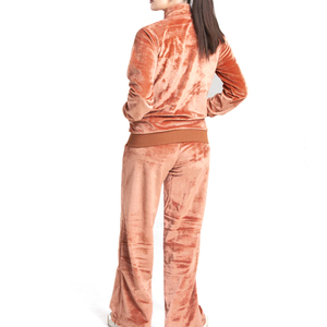Wholesale Manufacturer Custom Women Velvet Winter Solid Casual <b>Tracksuit</b> Two Piece Set Soft Hoodie and Joggers - Product Image 5
