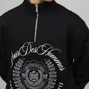 Pull tricoté pour homme de couleur unie, col zippé, en maille torsadée épaisse 12GG, style professionnel, vente en gros - Product Image 2