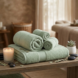 Serviettes de bain de luxe zéro torsion compressées écologiques en coton premium doux et absorbant pour hôtels et spas – Fournisseur en gros à séchage rapide - Product Image 2
