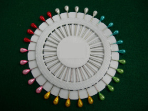 AA0042 Pearl Head Pins | Pearl Head Pins <b>Set</b> with Colorful Heads for <b>Sewing</b> Quilting Craft Projects Portable Plastic Pin Wheel - Product Image 2