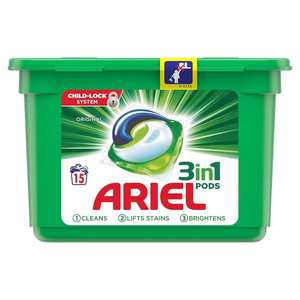 Cápsulas de detergente Ariel All In1 Pods Plastic X1 477G, detergente para ropa de 15 cápsulas/Detergente en polvo Ariel para lavar ropa blanca - Product Image 4