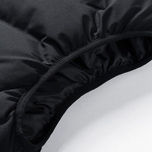 Men's Black Sleeveless Puffer Vest Stand Collar Zipper Closure Windproof Polyester Winter Casual Jacket <b>Thick</b> <b>Quilted</b> Design - Product Image 5