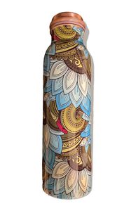 Top Rated Floral Printed Ayurvedic Pure <b>Copper</b> Water Bottle Vintage Metal Drinking Bottle Drink Vessel For Home Office Gifting - Product Image 6