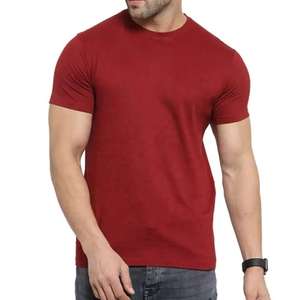 Camiseta de Alta Calidad, Algodón Peinado, Fibra de Bambú, Cuello Redondo, Corte Regular, Tallas Grandes, Barata, al por Mayor, Informal, Transpirable, Personalizada, Lisa - Product Image 1