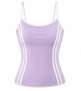 Womens Customized Color <b>Knitted</b> <b>Tank</b> <b>Top</b> Skinny Fit Striped Casual Sportswear Breathable Spandex/Polyester Embroidery - Product Image 1