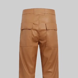 Pantalon en cuir pour homme avec logo entièrement personnalisé, toile vintage, imperméable, respirant, décontracté, couleur unie - Product Image 5