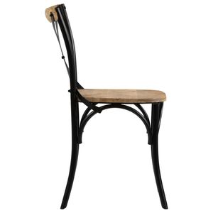 Juego de 6 Sillas de Comedor Cruzadas de Madera de Mango Negra Sólida, Duraderas y Elegantes - Product Image 5