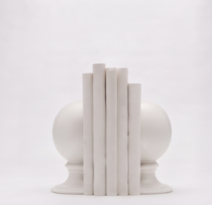 Sujetalibros Decorativos Modernos de Metal Blanco con Textura Fundida, para Biblioteca, Oficina, Decoración de Escritorio, Venta al Por Mayor - Product Image 2