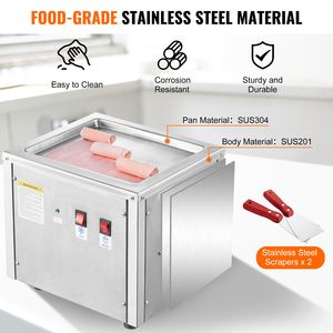 "Stainless Steel 11" X 9.5" Rolled <b>Ice</b> <b>Cream</b> Pan & <b>Machine</b> with Compressor New & Water-friendly" - Product Image 5