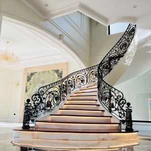 Victorian Cast Iron Stair <b>Railings</b> Indoor Rust Resistant <b>Wall</b> Mounted Balustrades For Staircase - Product Image 1
