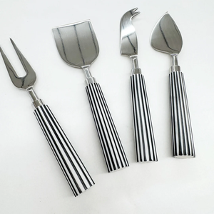 Luxury <b>Cheese</b> <b>Knife</b> <b>Set</b> with White Resin Handles and Gold Stainless Steel Blades 3-Piece Gourmet <b>Cheese</b> Tools for Fine Dining - Product Image 2