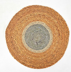 Set of 4 Round Woven Seagrass Eco-Friendly Braided Placemats for Dining <b>Table</b> Boho Farmhouse Kitchen Decor - Product Image 1