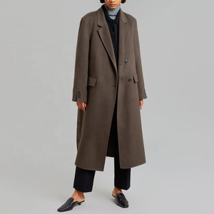 Abrigos de lana largos sin cuello para mujer, chaqueta de invierno para mujer - Product Image 2