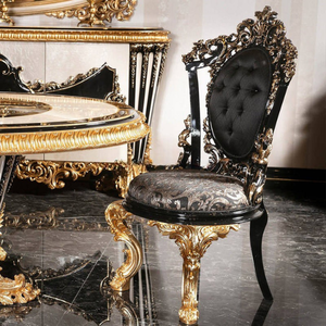 Classic Luxury <b>Black</b> Gold <b>Dining</b> Room Furniture Set Solid Wood Oval <b>Dining</b> <b>Table</b> Durable Elegant Upholstered <b>Dining</b> <b>Chair</b> - Product Image 3