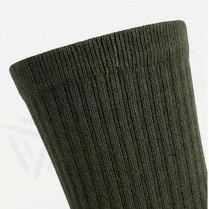 Crew <b>Socks</b> Solid Olive Green Knitted Breathable Casual Daily Wear Adult Regular Fit - Product Image 4