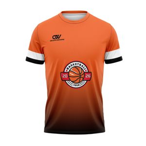 เสื้อบาสเก็ตบอลแขนสั้นสำหรับฝึกซ้อม แห้งเร็ว ซับเหงื่อ พร้อมพิมพ์โลโก้ตามสั่ง ผลิตจากโพลีเอสเตอร์ 100% ขายส่ง OEM จำนวนมาก - Product Image 1