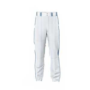 Ensemble de maillot et pantalon de baseball personnalisé pour homme, blanc rayé, sublimé, respirant, coupe classique, toutes saisons - Product Image 4