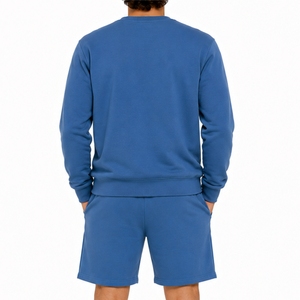 Conjunto de Sudadera y Pantalones Cortos Personalizados para Hombre, Sudadera de Cuello Redondo, Tela Suave, Algodón French Terry, Ropa Casual para Hombre - Product Image 2