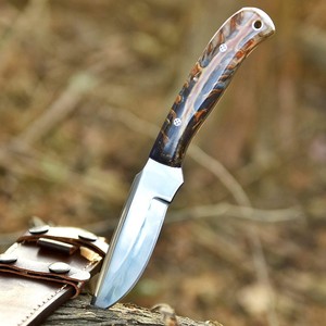 UA Supplies Industrial Grade 10" Hand Forged Carbon Steel <b>Mirror</b> Polish <b>Clip</b> Point Fixed Blade Hunting Knife Pine Cone Handle - Product Image 3