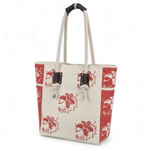 Natural Off-White 310 GSM Cotton Canvas Floral Tote <b>Bag</b> 30x38x10 cm Chain Rope Handle Custom Logo Wholesale OEM Bulk SNCH169 <b>Bag</b> - Product Image 2