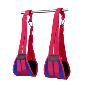 Sangles de levage en nylon rouge Harry Johnson, rembourrage antidérapant, extensibilité modérée, diamètre personnalisable pour la musculation en salle de sport, unisexe - Product Image 1
