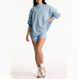 Sudadera Oversize Relaxed de Invierno para Mujer con Cuello Mock Frontal y Logotipo Personalizado, Mezcla de Poliéster/Algodón de Peso Medio, Colección 2026 Maanify - Product Image 4