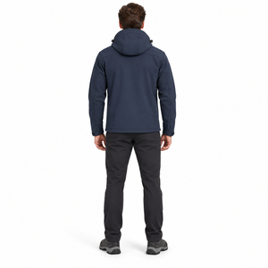 Chaqueta de Forro Polar con Capucha de Doble Capa para Hombre, Color Azul Marino, Cierre de Cremallera, Cortavientos, Informal, para Invierno, Uso en Exteriores, Corte Regular, Chaqueta Softshell para Hombre - Product Image 2
