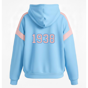 Sweat-shirts bleu clair Jack & Jill 1938, vêtements décontractés pour l'automne et l'hiver, coupe classique, en molleton de coton, logo au dos - Product Image 2