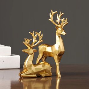 Gold Metal Deer For <b>Christmas</b> Grazing <b>Reindeer</b> Figurine Long Leg Elk Sculpture Holiday Table Decor - Product Image 4
