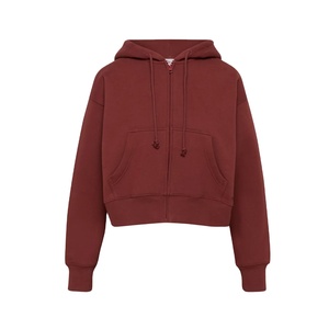 Custom Winter Crop Top Hoodie for Women Fleece Pullover Hoodies Plain Training Wear <b>Zip</b> <b>up</b> <b>Cropped</b> Hooded Sweatshirt - Product Image 1