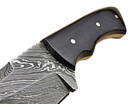 Couteau de chasse artisanal personnalisable BA ENTERPRISES OEM/ODM en acier Damas de haute qualité, lame Drop Point, longueur totale 8 pouces, noir